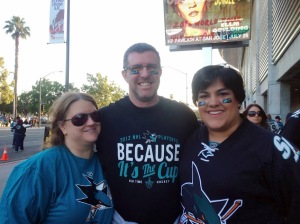 Happy Sharks fans after the game